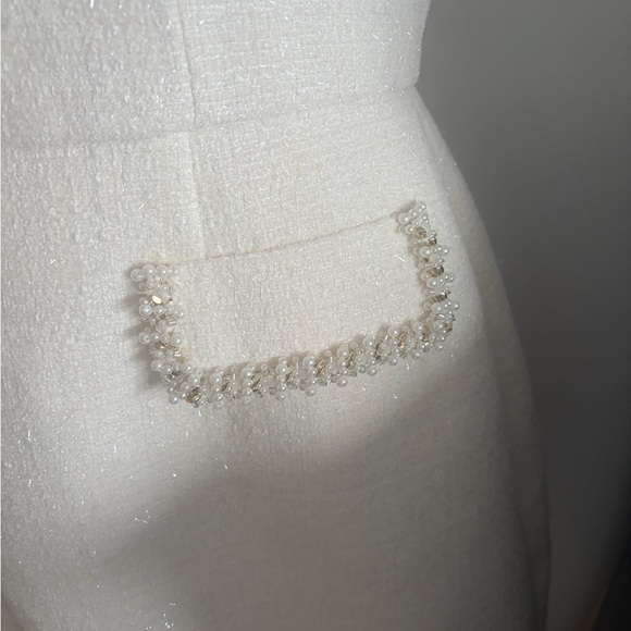 NADINE MERABI Elegant Cream Mini Dress - Picture 5 of 12